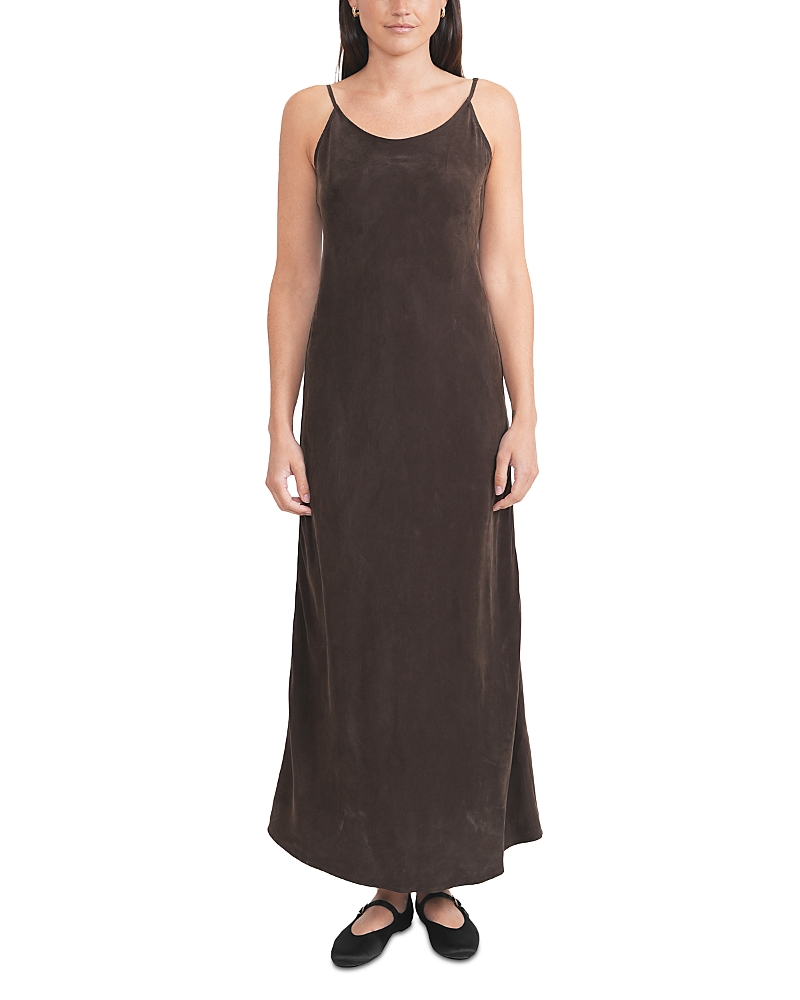 Point Brush Straight Dress In Brown