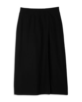 Wrap Front Midi Skirt