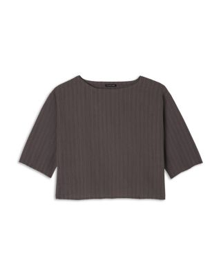 Bateau Neck Three-Quarter Length Top