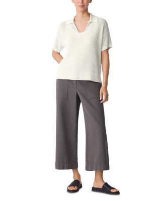 Cotton & Silk Split Neck Sweater