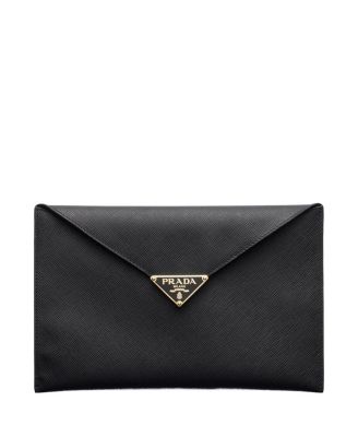 Saffiano Leather Envelope Clutch
