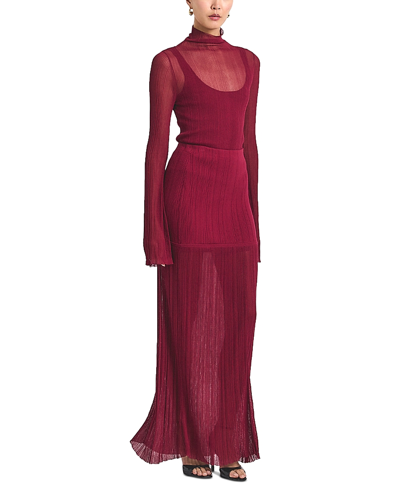 Derek Lam 10 Crosby Romina Sheer Knit Skirt In Red