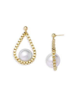 Chained Imitation Pearl Earrings