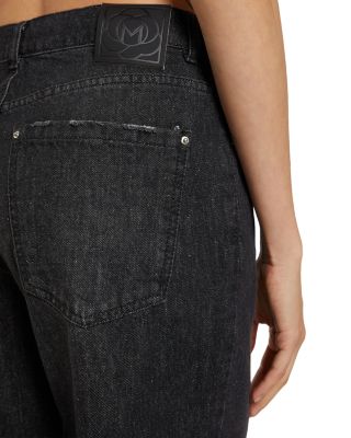 Super Black Mid Rise Wide Leg Jeans in Black