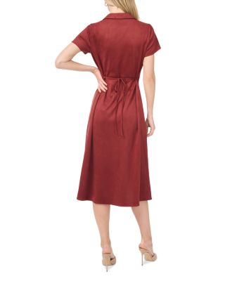 Tie Back Button Down Midi Dress