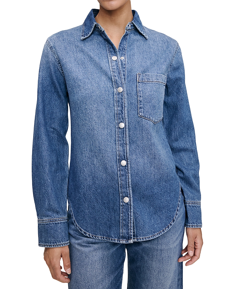 Dl1961 Faye Oversize Denim Button-up Shirt In Blue