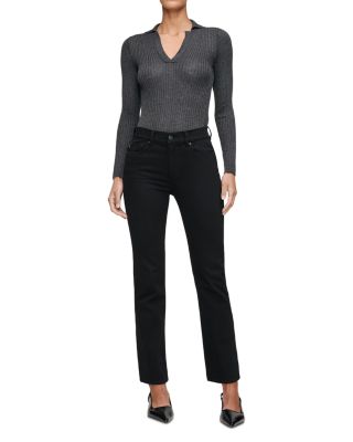 Mara Straight Mid Rise Instasculpt™ Ankle Jeans in Black