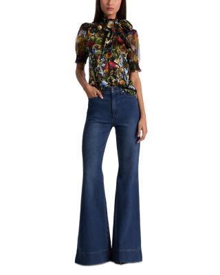 Brentley Tie Neck Puff Sleeve Blouse