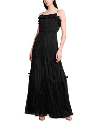 Shirring Ruffle Gown