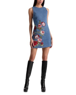 Cade Floral Embroidered Sleeveless Shift Dress