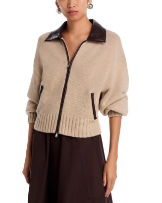 SIMKHAI Zofia Zip Front Wool Cardigan | Bloomingdale's
