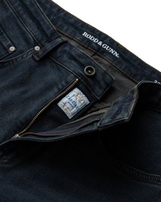 Linden Relaxed Fit Italian Denim Jeans in Blue Black