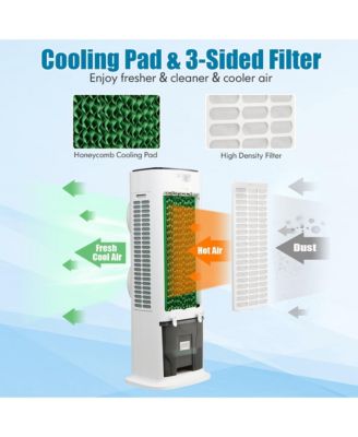  3-in-1 Evaporative Air Cooler with Fan & Humidifier Swamp Fan with 9H Timer Remote
