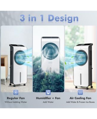  Evaporative Air Cooler 3-in-1 Portable Swamp Cooling Fan with 12H Timer Remote