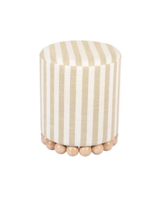 Dex Striped Linen Ottoman