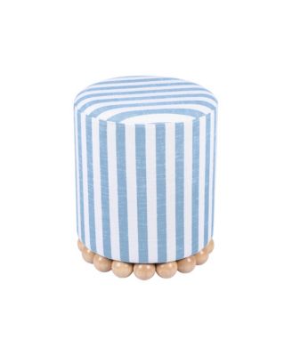 Dex Striped Linen Ottoman