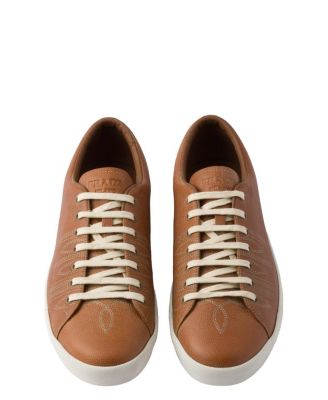  Men's Aged-Effect Leather Sneakers