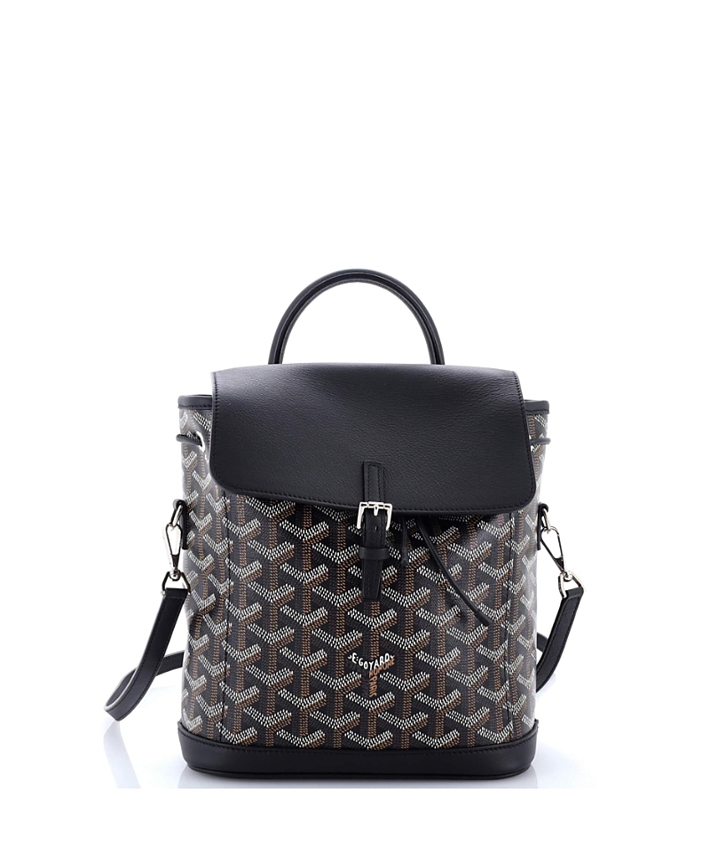 Pre-owned Pre-owned Goyard Goyard Mini Alpin Backpack Coated Canvas In Black
