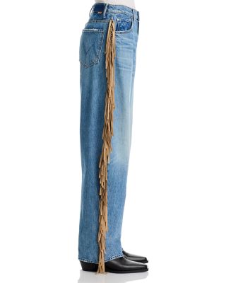 The Fringe Halfpipe Button Sneak High Rise Jeans in Folk Star