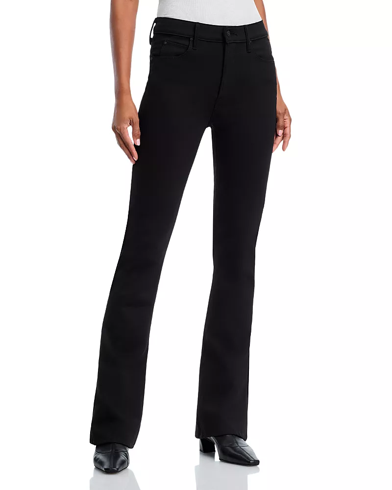 Mother The High Waisted Runaway Jeans in Black Black