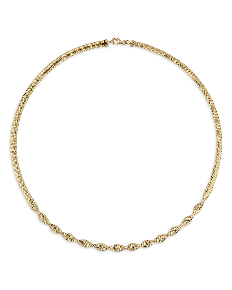 Bloomingdale's Fine Collection Twisted Tubogas Collar Necklace in 14K Yellow Gold, 16