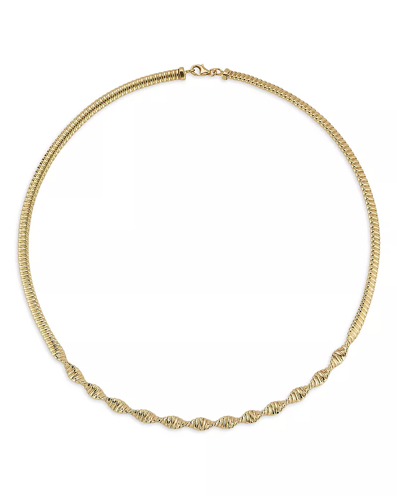 Bloomingdale's Fine Collection Twisted Tubogas Collar Necklace in 14K Yellow Gold, 16