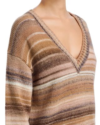 Diora Striped V Neck Sweater