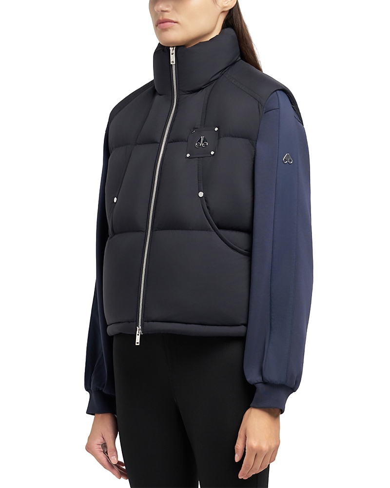 Moose Knuckles Wrap-collar Puffer Vest In Black