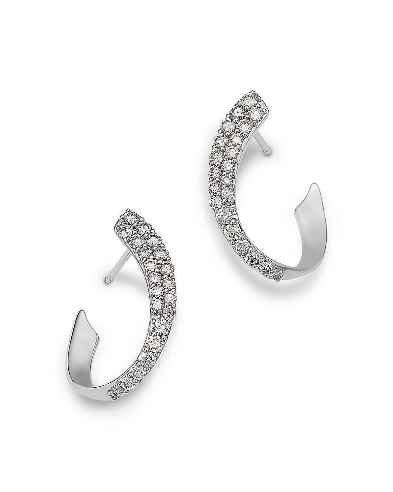 Bloomingdale's Fine Collection Diamond Spiral Hoop Earrings in 14K White Gold, 0.70 tcw