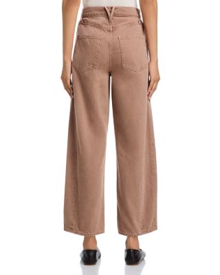 Ryder High Rise Barrel Jeans in Tan Sierra