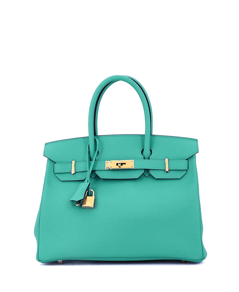 Pre-owned Pre-owned Hermes Hermes Birkin 30 Handbag Green Epsom With Gold Hardware