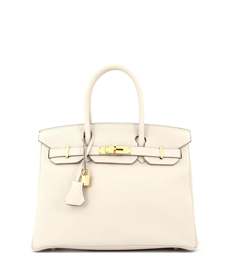 Pre-owned Pre-owned Hermes Hermes Birkin 30 Handbag Light Togo With Gold Hardware In White