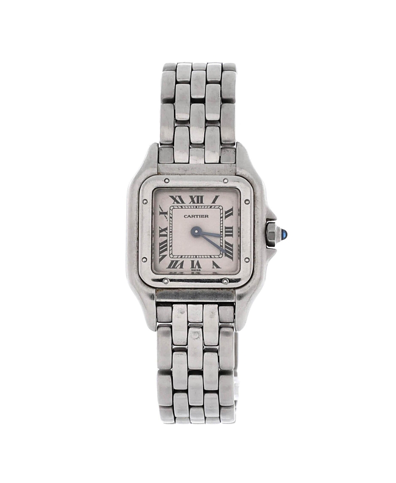 Pre-owned Pre-owned Cartier Cartier Panthere De Cartier Quartz Watch In Stainless Steel 19mm In Brown