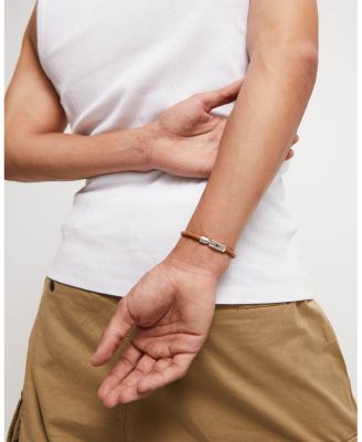  Leather Sterling Plated Bracelet