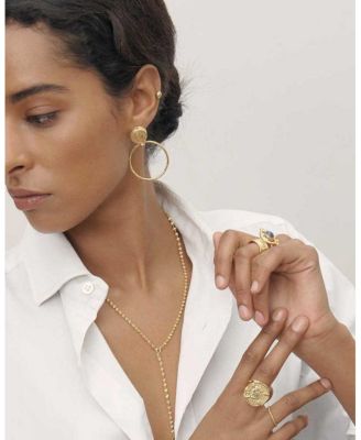 Myia Coin Front Hoop Earrings