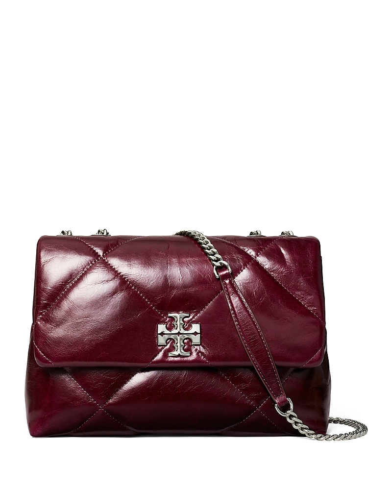 Tory Burch Kira Leather Diamond Quilted Shoulder Bag In Red