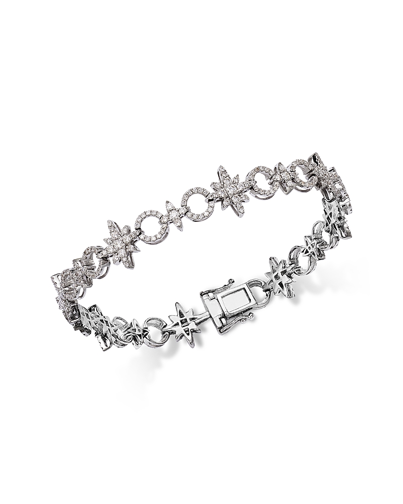 Bloomingdale's Fine Collection Diamond Starburst Bracelet in 14K White Gold, 2.42 tcw