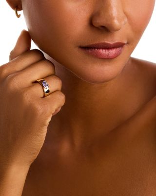 Tanzanite Oval Solitaire Ring in 14K Yellow Gold