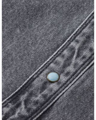 Girls' Washed Black Denim Overshirt - Little Kid, Big Kid