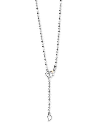 18K Yellow Gold & Sterling Silver Caviar Lux Diamond Clip Pendant Necklace, 16-18" - Exclusive 