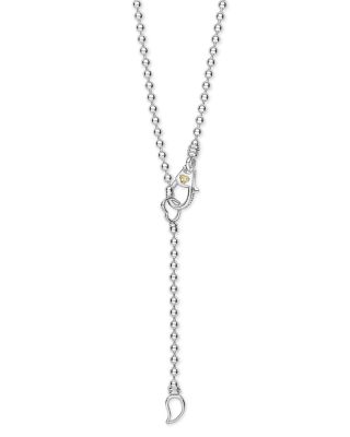 18K Yellow Gold & Sterling Silver Caviar Lux Diamond Clip Pendant Necklace, 16-18" - Exclusive 