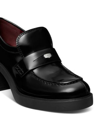 Women's Classic Heeled Leather Lug Loafers
