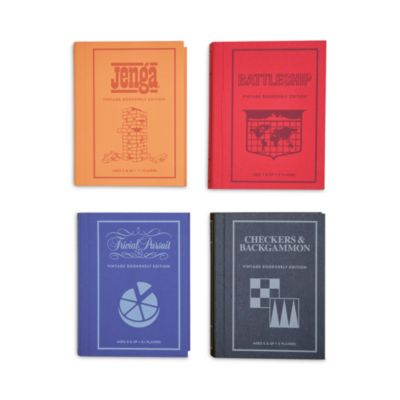 Vintage Bookshelf Assortment 4-Pack: Jenga, Battleship, Checkers &amp; Backgammon, Trivial Pursuit