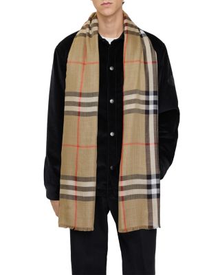 Reversible Check Wool & Silk Scarf 