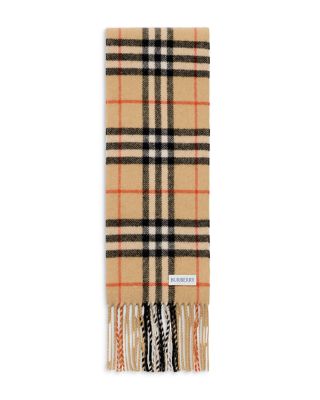 Narrow Check Cashmere Scarf