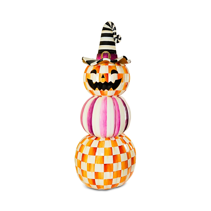 Mackenzie-childs Plum & Orange Pumpkin Outdoor Trophy In Multi
