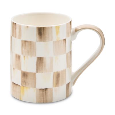 Mocha Check Porcelain Mug