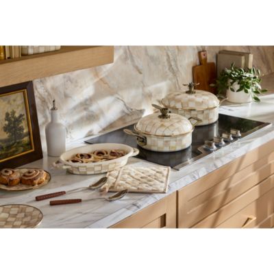 Mocha Check Medium Oval Gratin Dish