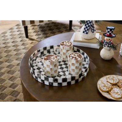 Mocha Check Porcelain Mug