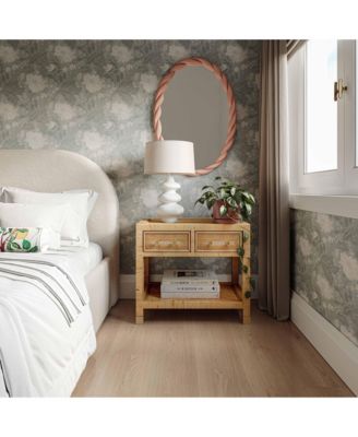 Amara Rattan 2-Drawer Nightstand